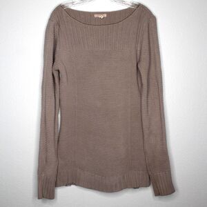 Old Navy Sweater Scoop Neck Long Style Sweater Large Beige